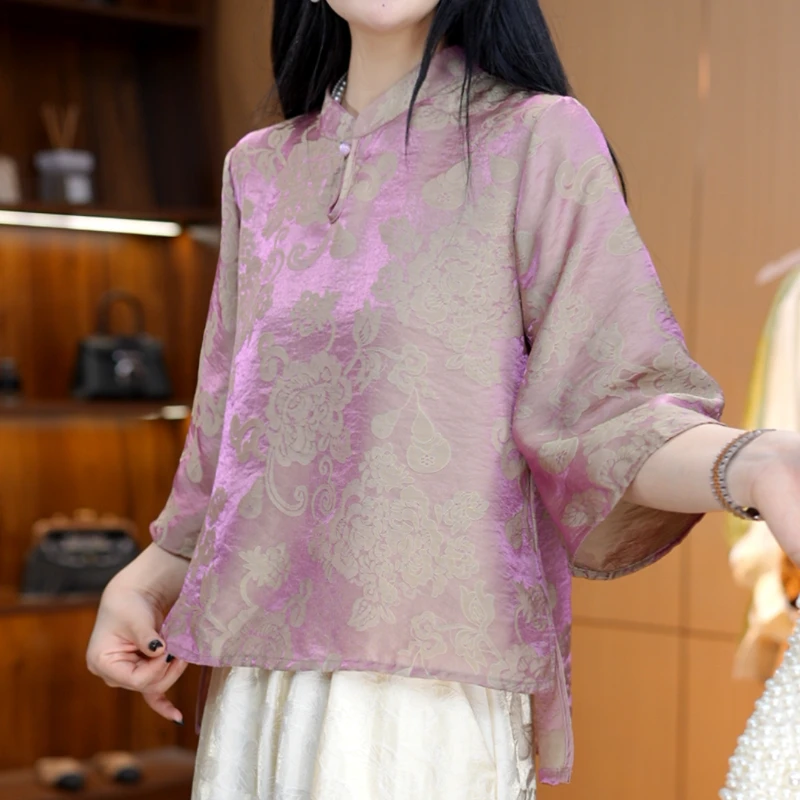 3915-44(金粉世家)新款夏季女式休闲百搭小衬衫
