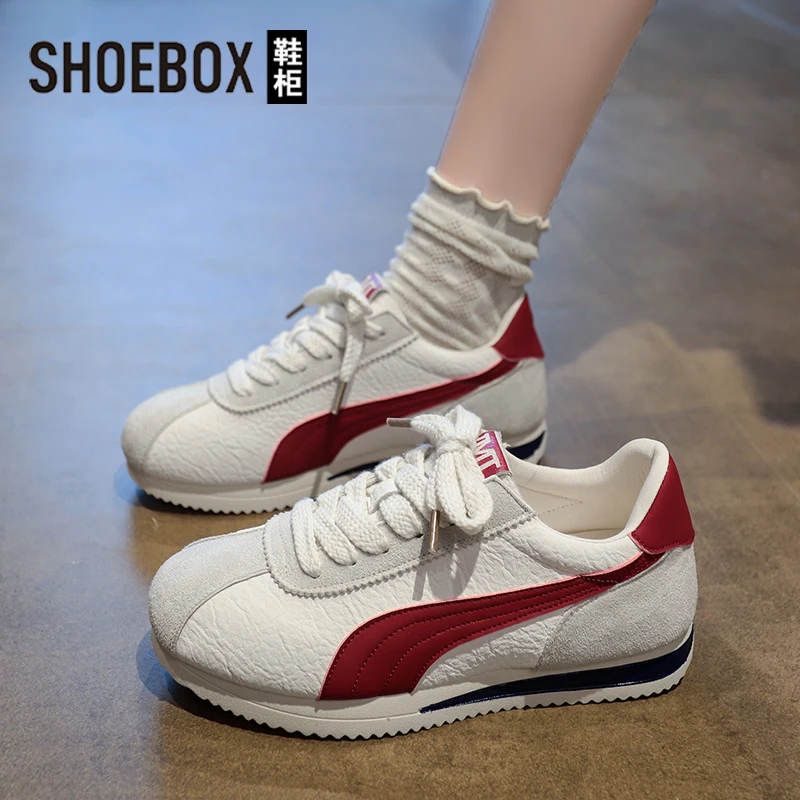 达芙妮旗下ins德训鞋女2025年秋季新款厚底百搭内增高爆款休闲鞋