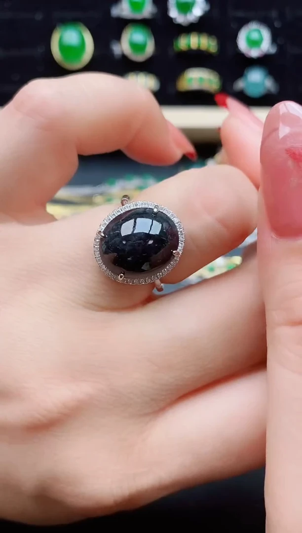 【闪购商品】翡翠戒指银S925镶嵌13213