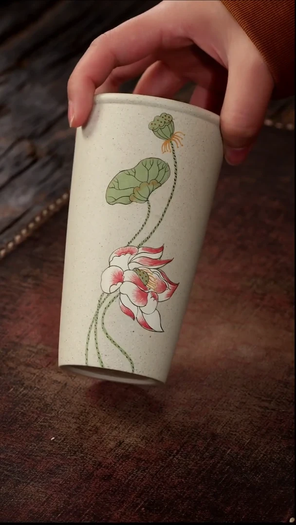 茶杯紫砂柒****行福利紫砂白段荷花可乐杯