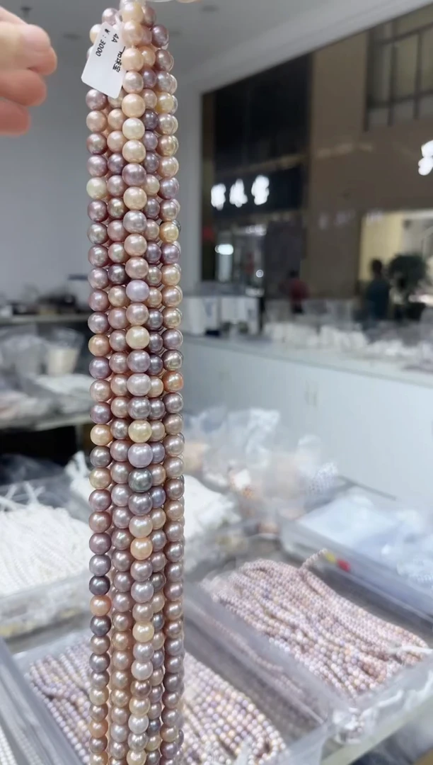 项链未镶嵌淡水珍珠淡水紫珠混彩项链