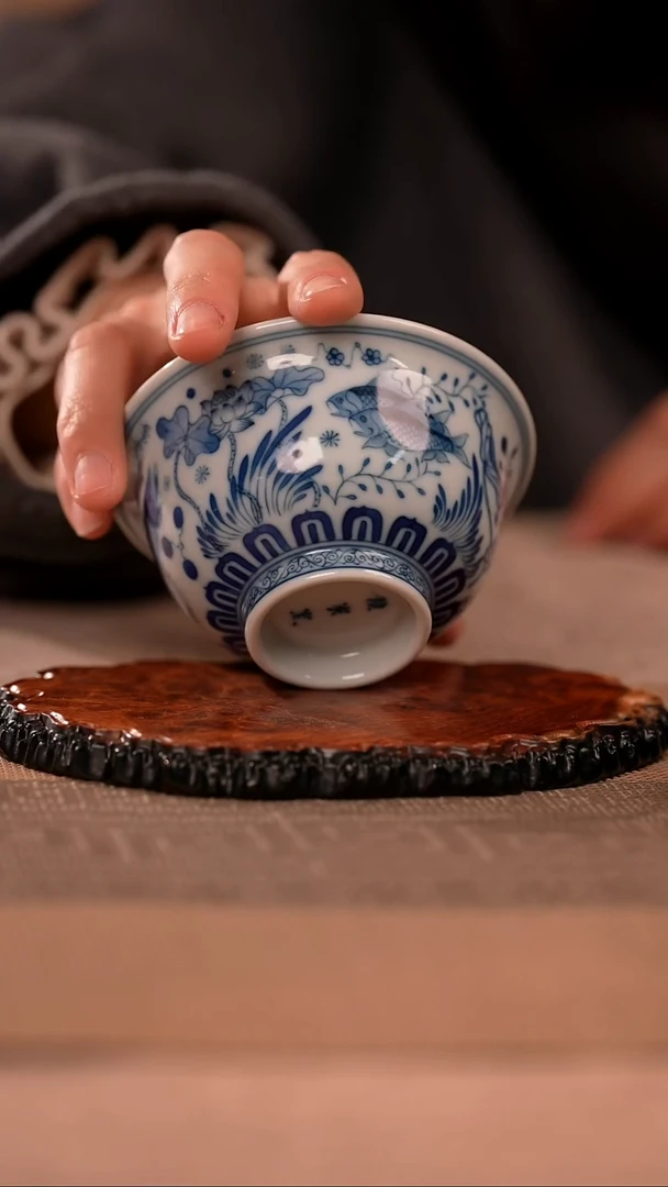 【闪购商品】杯钟家窑鱼藻压手杯