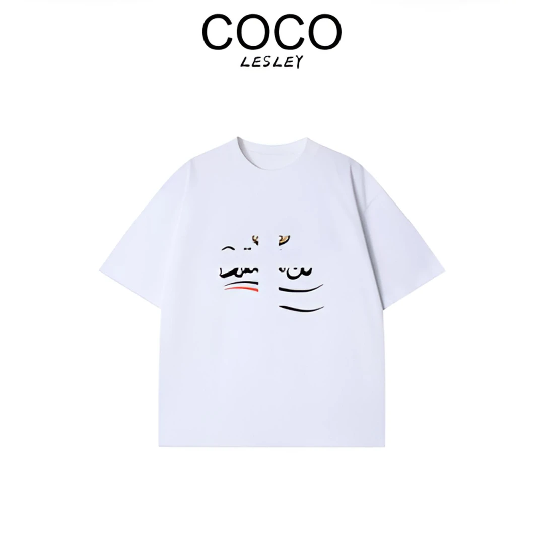 2025ff欧洲站小众280克纯棉印花T恤设计师潮牌女装#2489女版