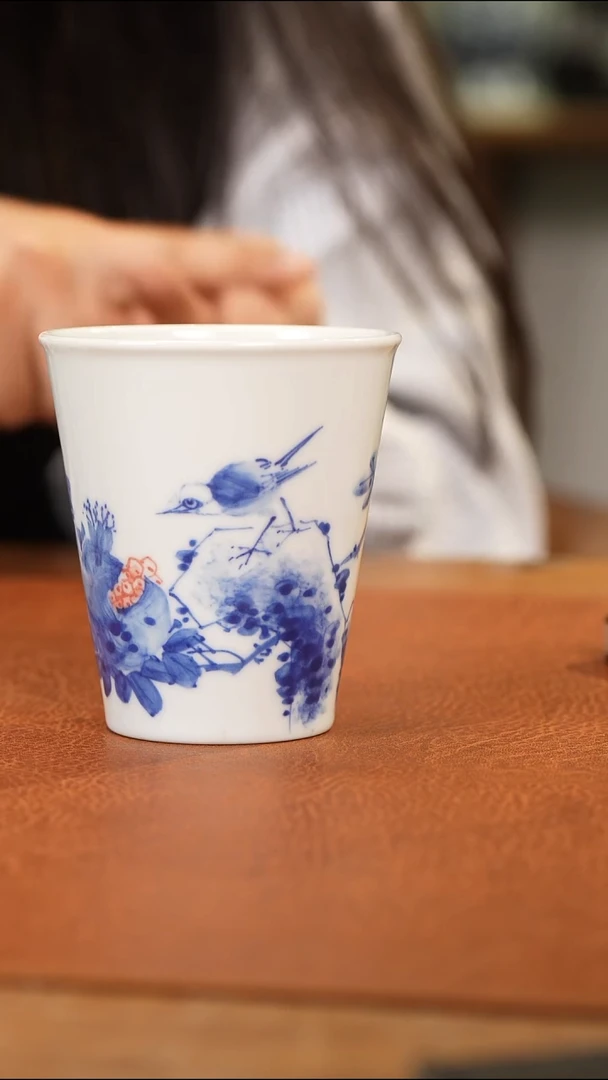 杯景德镇手绘青花可乐杯