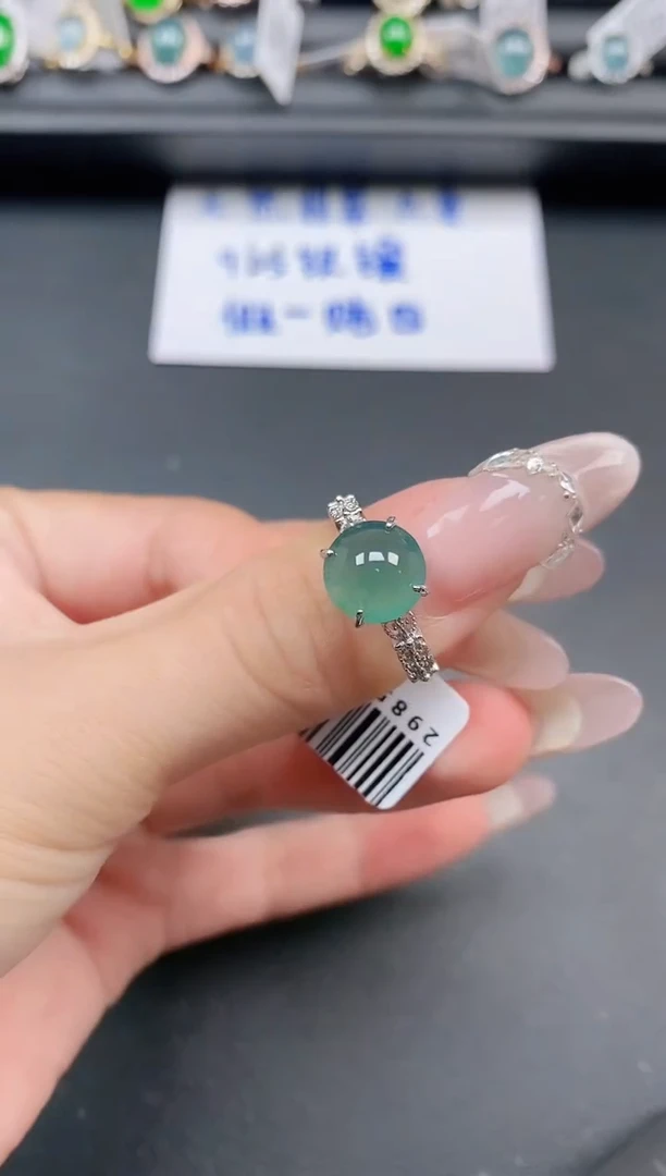 银S925镶嵌戒指翡翠11