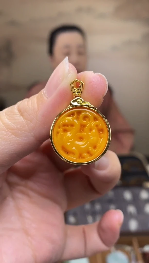 蜜蜡吊坠(不含链)银S925镶嵌DZ6814