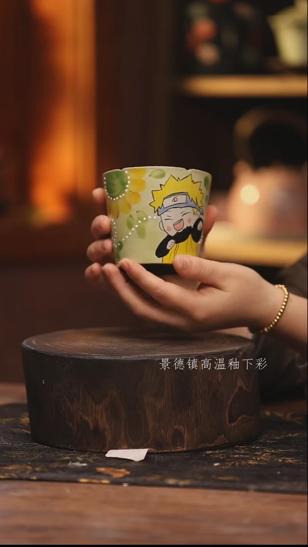 陶瓷景德镇高温釉下手绘陶瓷@L523@