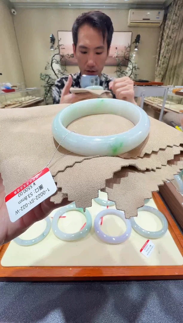 纯天然缅甸A货翡翠手镯53-54mm-1-22号