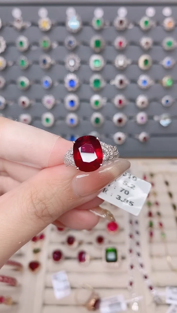 碧玺戒指18K金镶嵌碧玺5.2ct