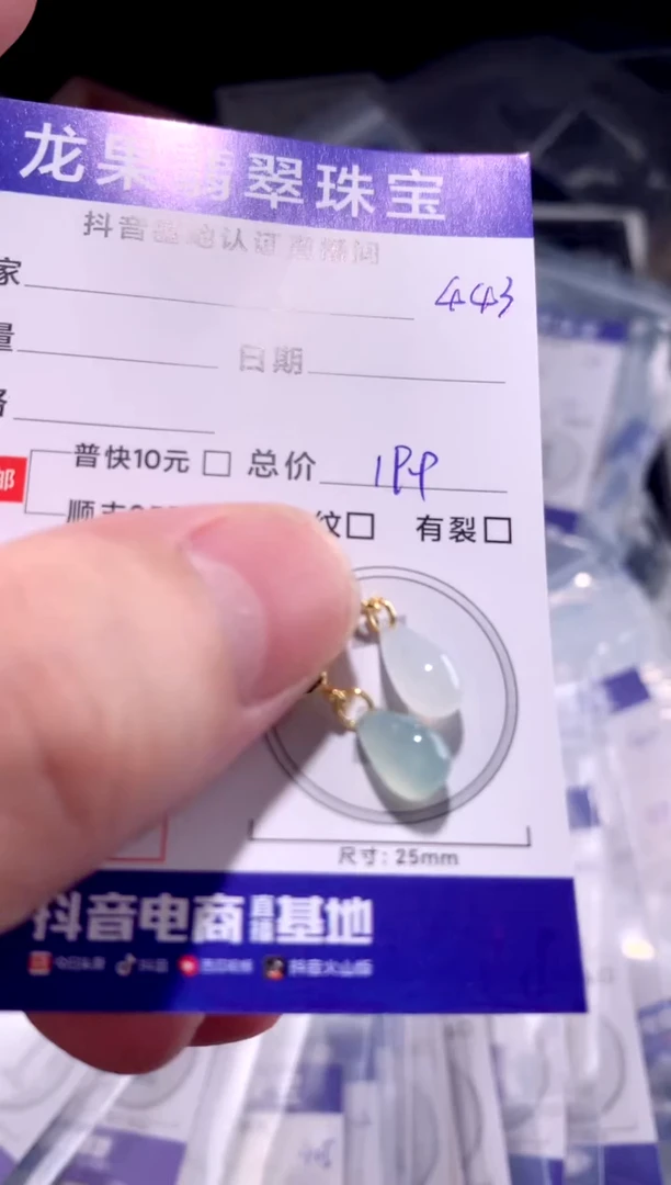 翡翠未镶嵌颈饰水滴443