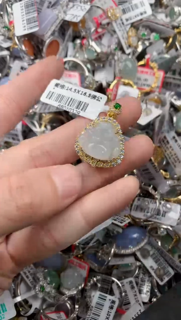 银S925镶嵌戒指翡翠11            6