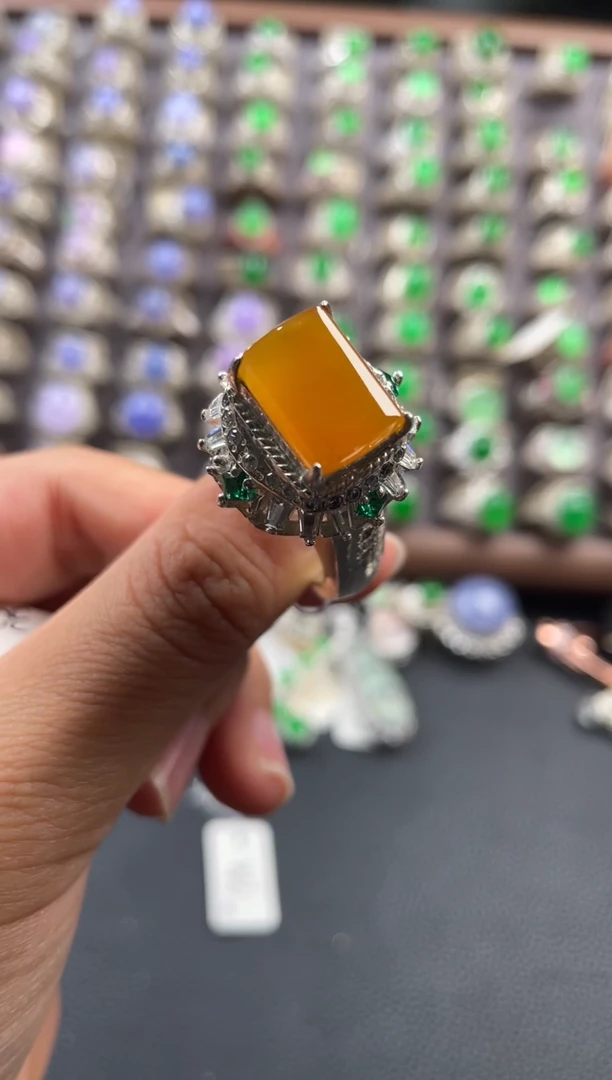 未镶嵌定制翡翠天然缅甸A货翡翠戒面 11.12