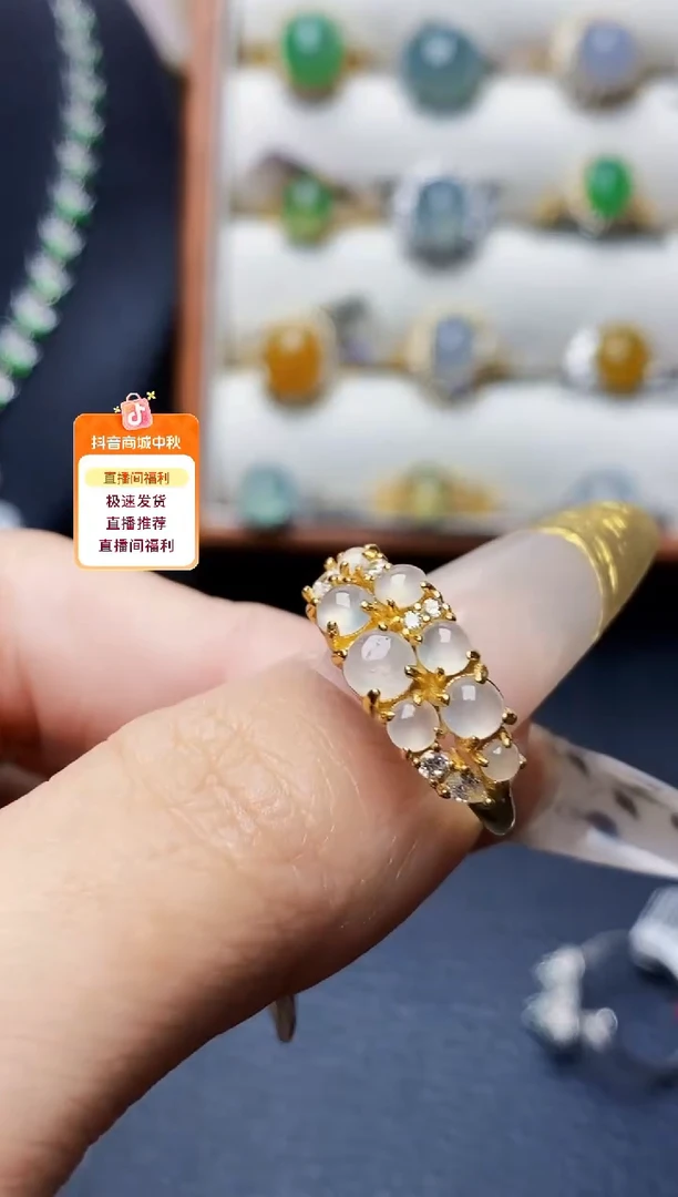 银S925镶嵌戒指翡翠3089