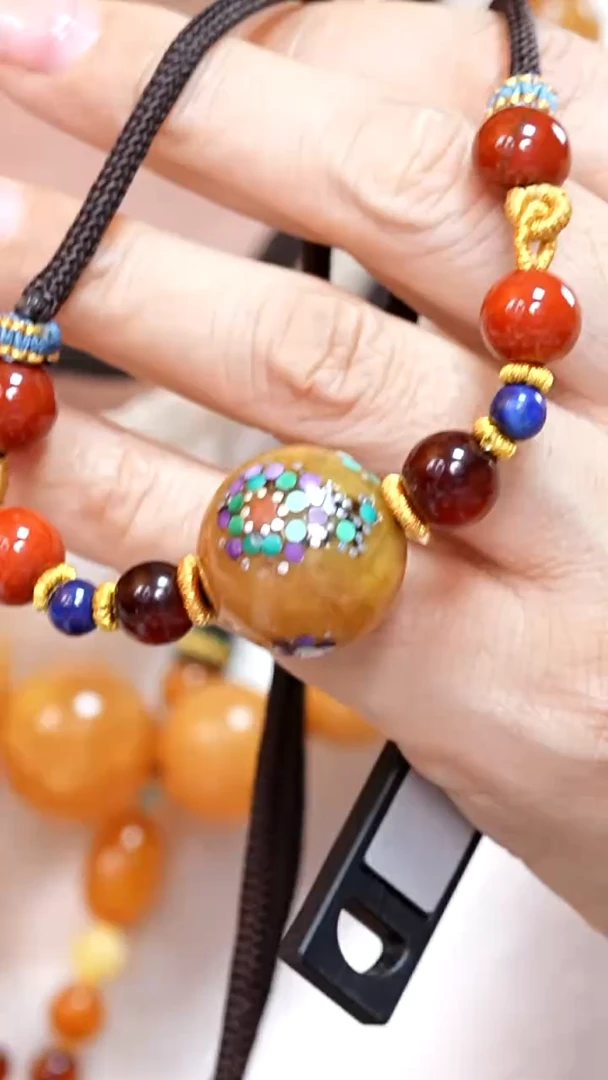 蜜蜡颈饰未镶嵌7810天然蜜蜡珠宝奇石云端妖孽全部保真