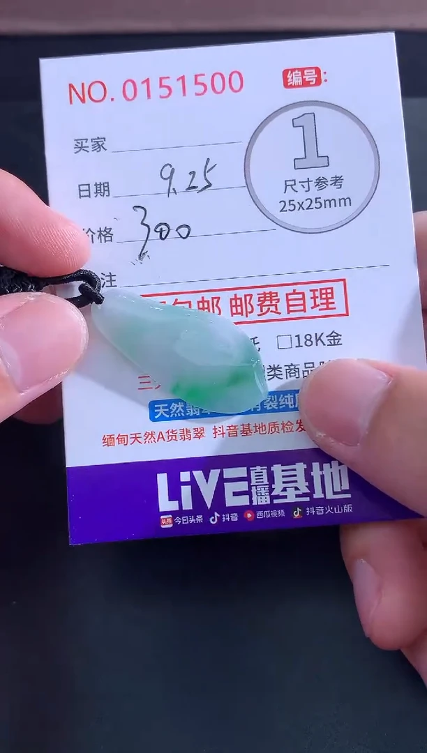 颈饰未镶嵌翡翠听**声天然缅甸A货翡翠