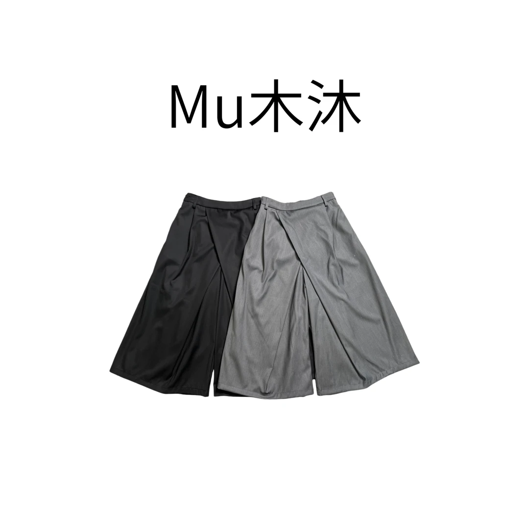Mu木沐♠新品后松紧腰结构西裤