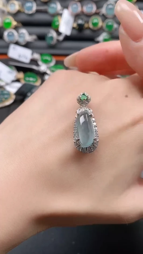 银S925镶嵌戒指翡翠11