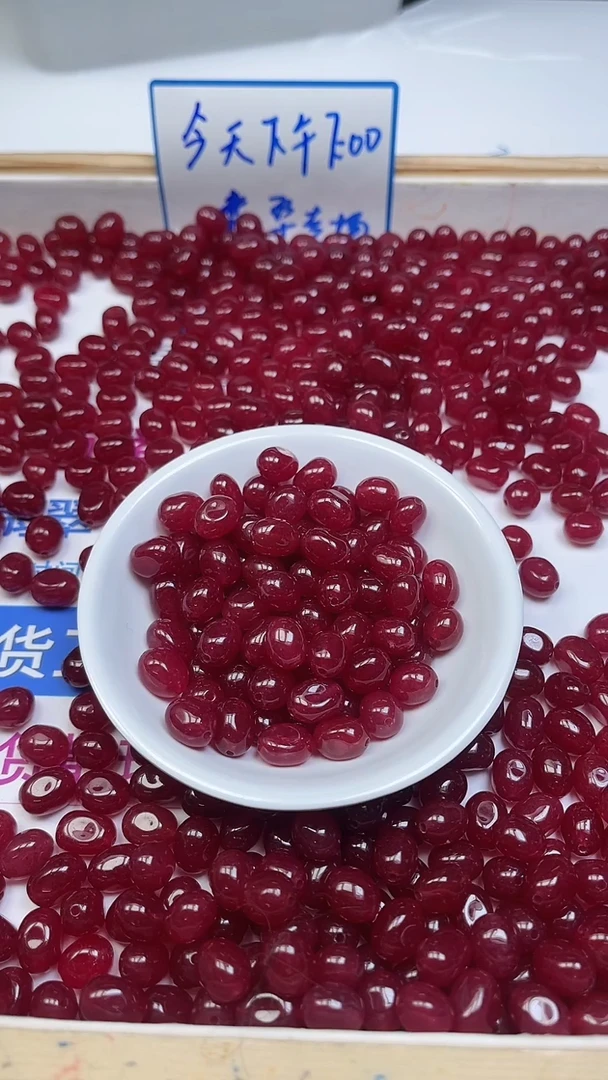 未镶嵌散珠碧玺E592 鸽血红碧玺随型11*8mm10个5元