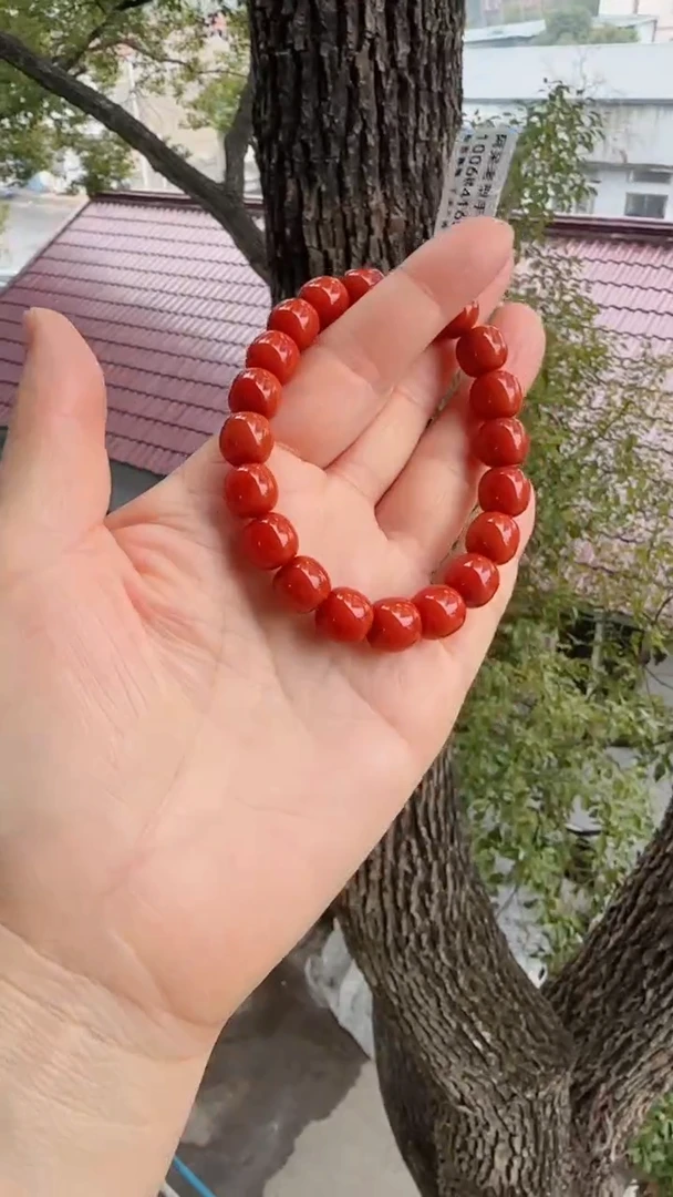 未镶嵌多样性发一件南红玛瑙【高货】锦红10mm保山老型单圈