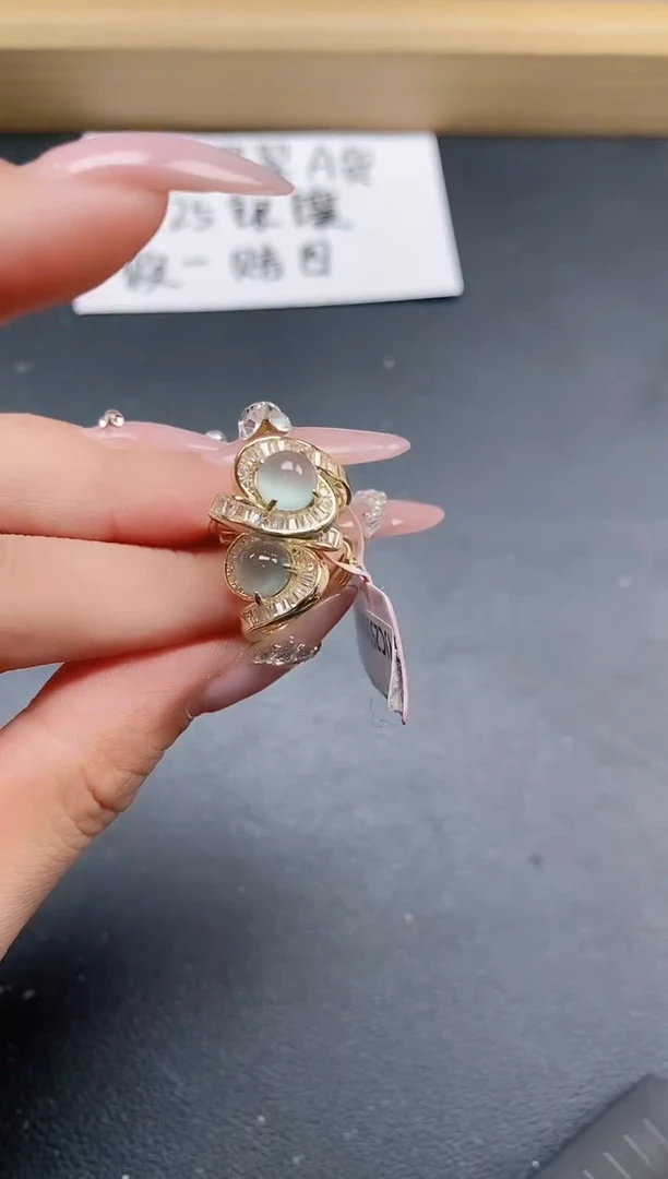 银S925镶嵌戒指翡翠11111111