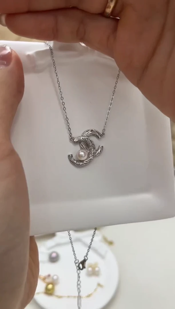 银S925镶嵌套链海水珍珠套链