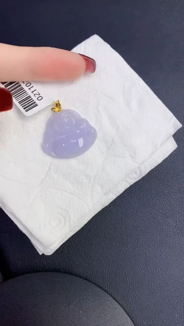 颈饰18K金镶嵌翡翠缅甸天然翡翠a货