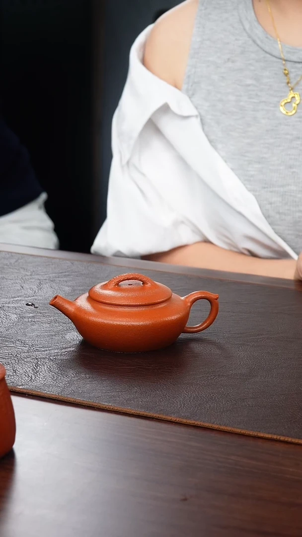 茶壶紫砂侯峰99纯红降坡扁晨130cc