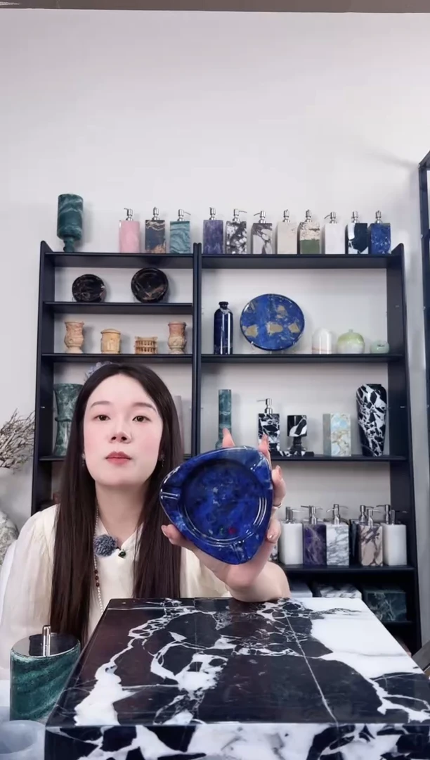 石材景泰蓝三角烟灰缸055