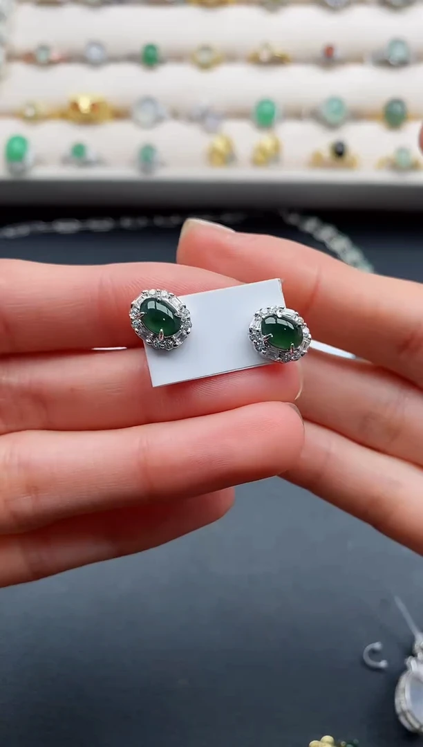 银S925镶嵌戒指翡翠777777+3