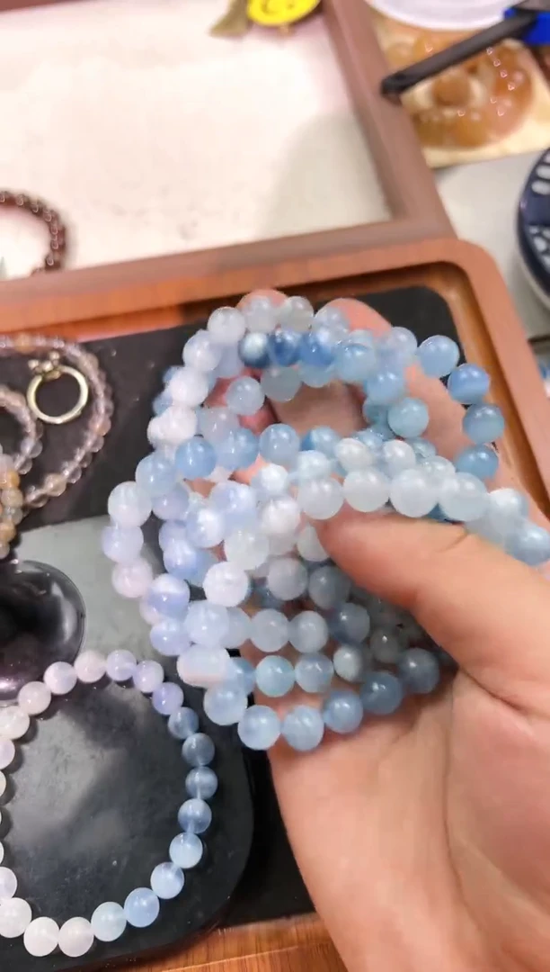 海蓝宝石手链未镶嵌9mm+海蓝宝大综合（多样性发一）