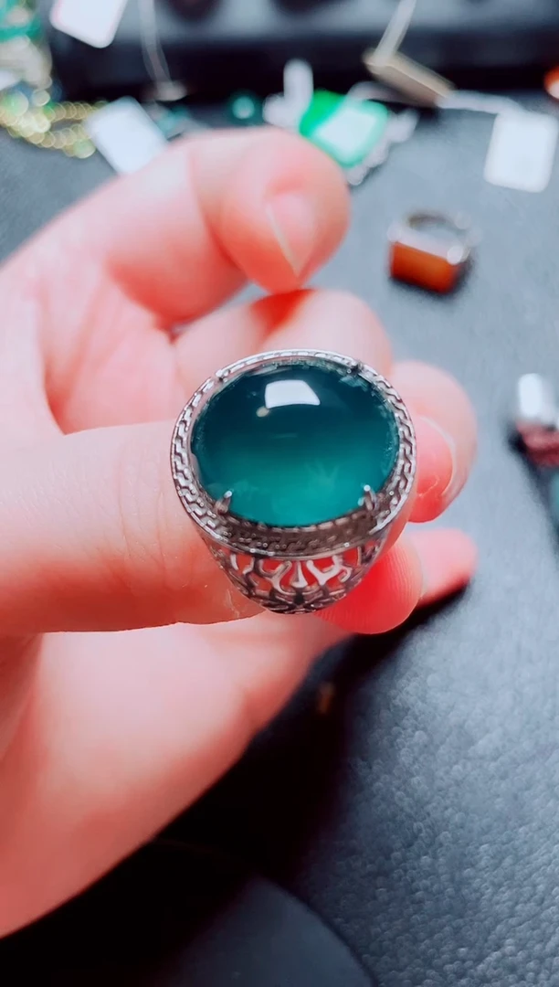 银S925镶嵌戒指翡翠1111
