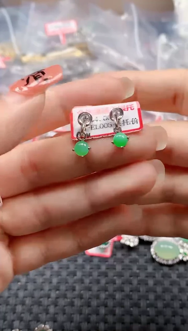 银S925镶嵌戒指翡翠天然A货缅甸翡翠