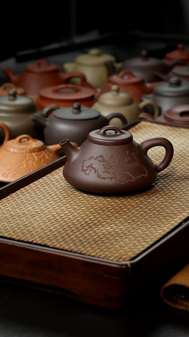 【闪购商品】紫砂茶壶心舟石瓢天青泥紫砂壶