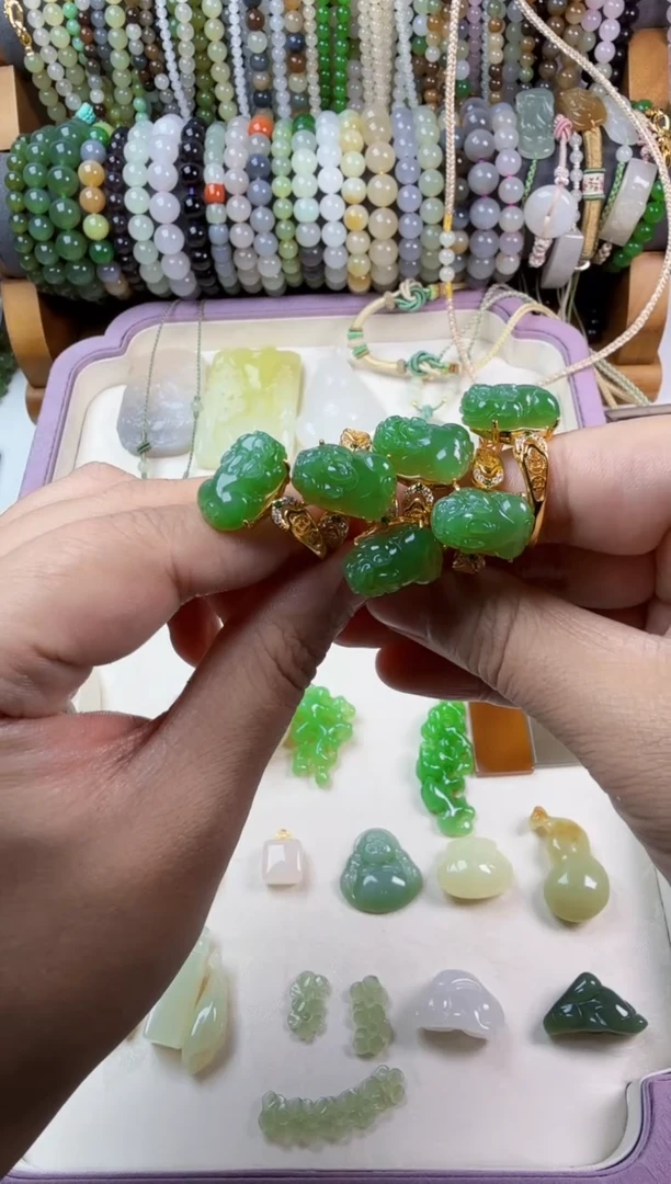 和田玉戒指银S925镶嵌貔貅多样性发其一