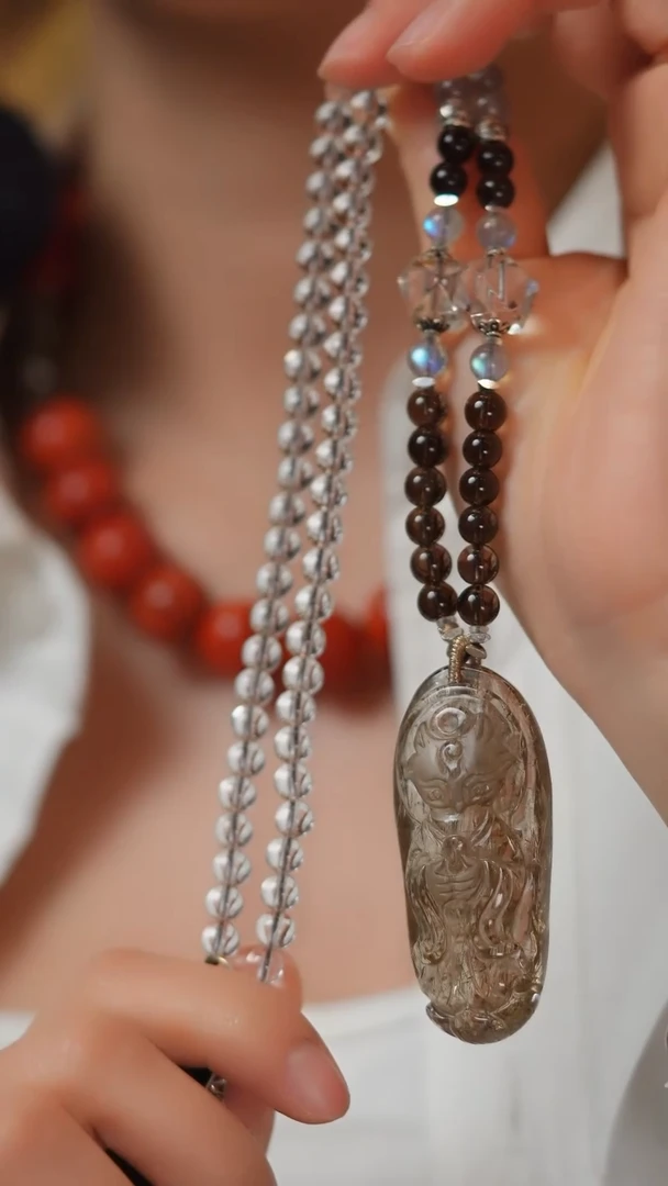 未镶嵌项链水晶E85Y  精雕狐狐项链