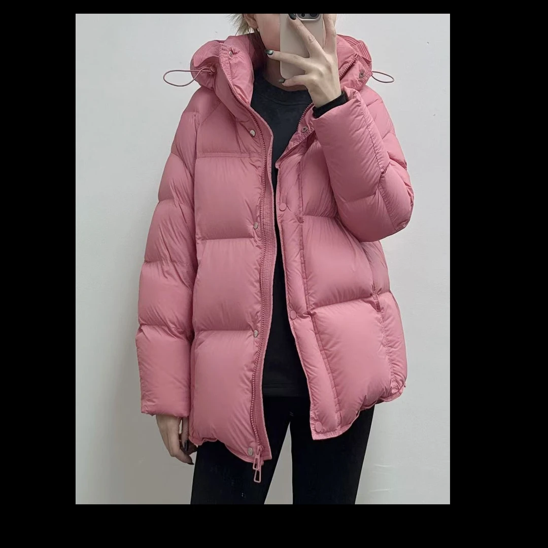 【艺萍精选】立体弯刀袖泡芙感插肩袖龟背一手长羽绒服