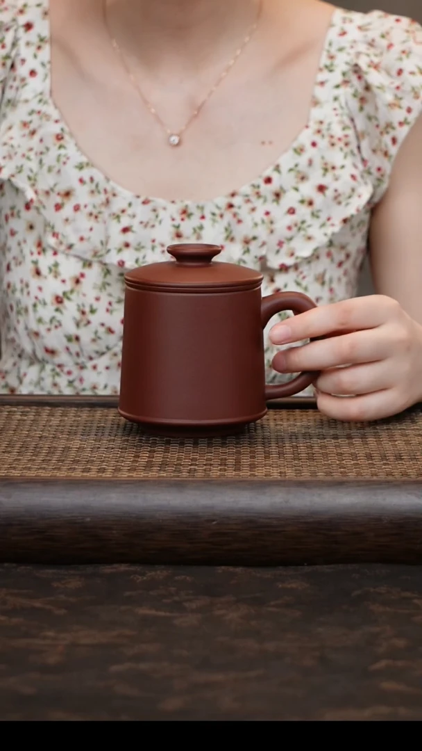 茶杯紫砂四件套紫泥康