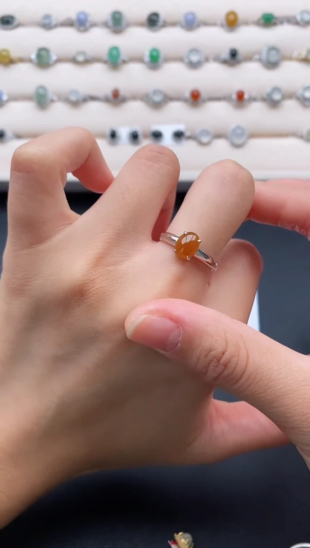 银S925镶嵌戒指翡翠1111111+8