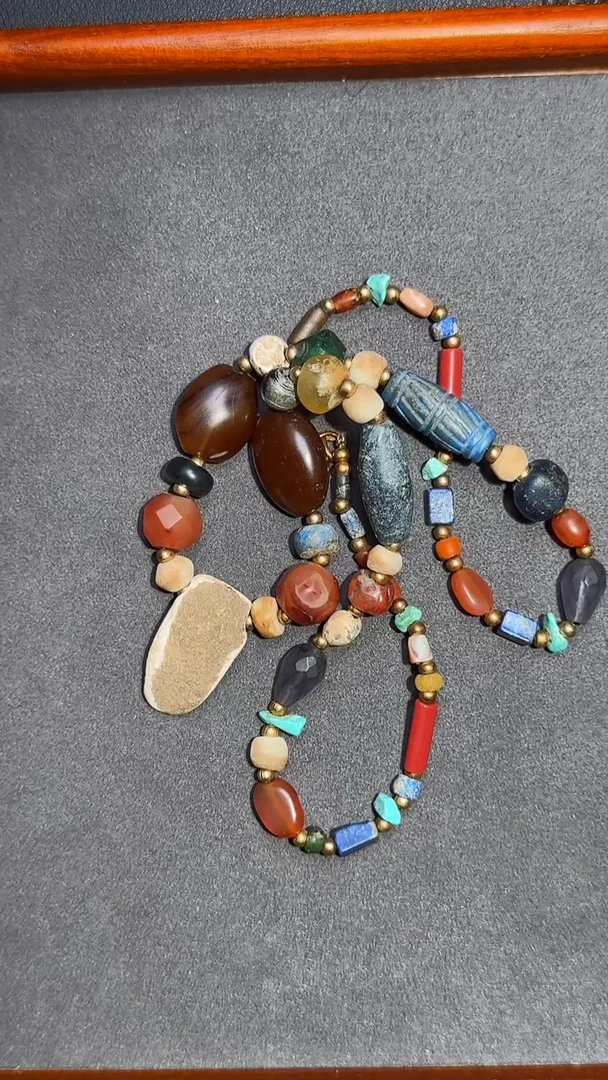 无非金属原子专属多彩拼接高古项链