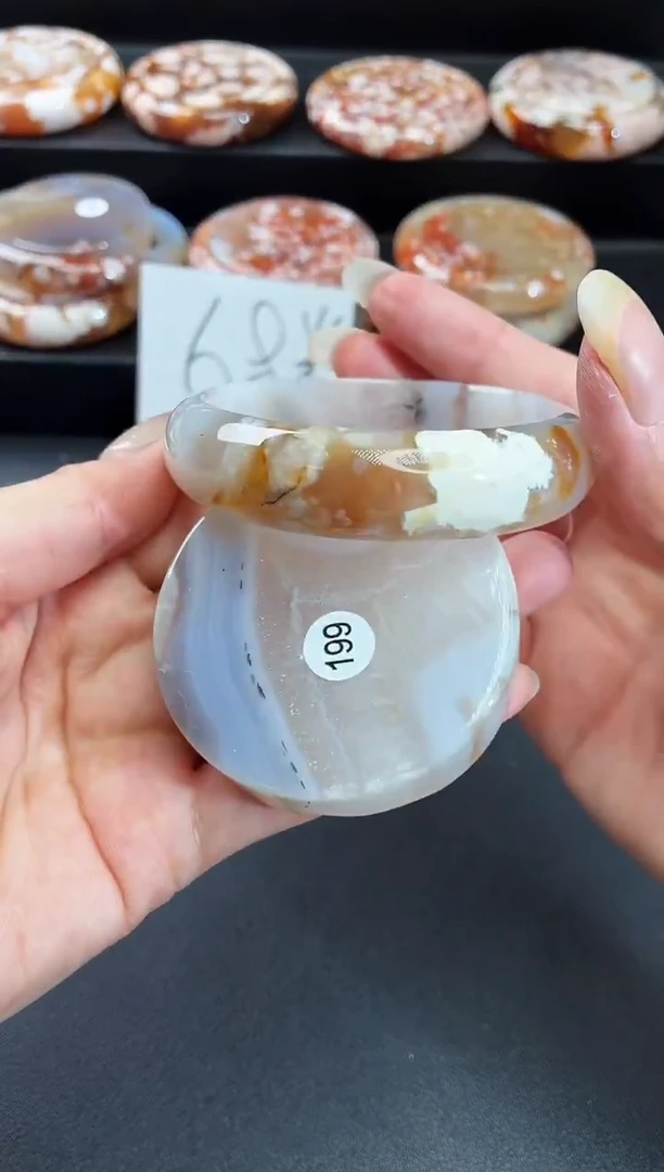 手镯玛瑙/玉髓未镶嵌石英质玉55圈54/55带(赠送镯心)