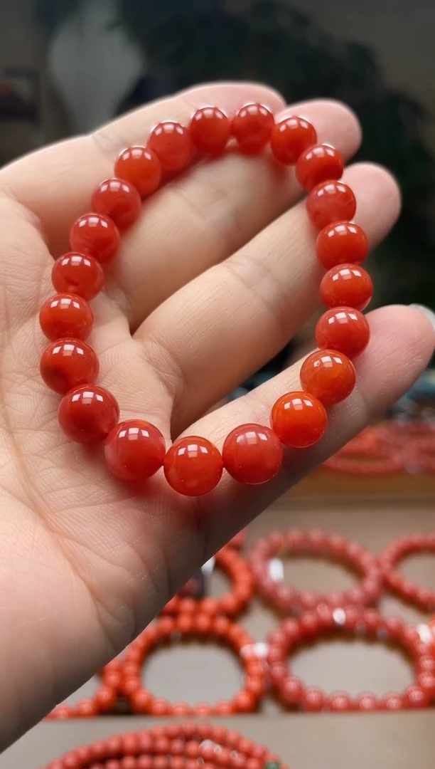 未镶嵌珠串南红玛瑙云南保山洞子料8mm+