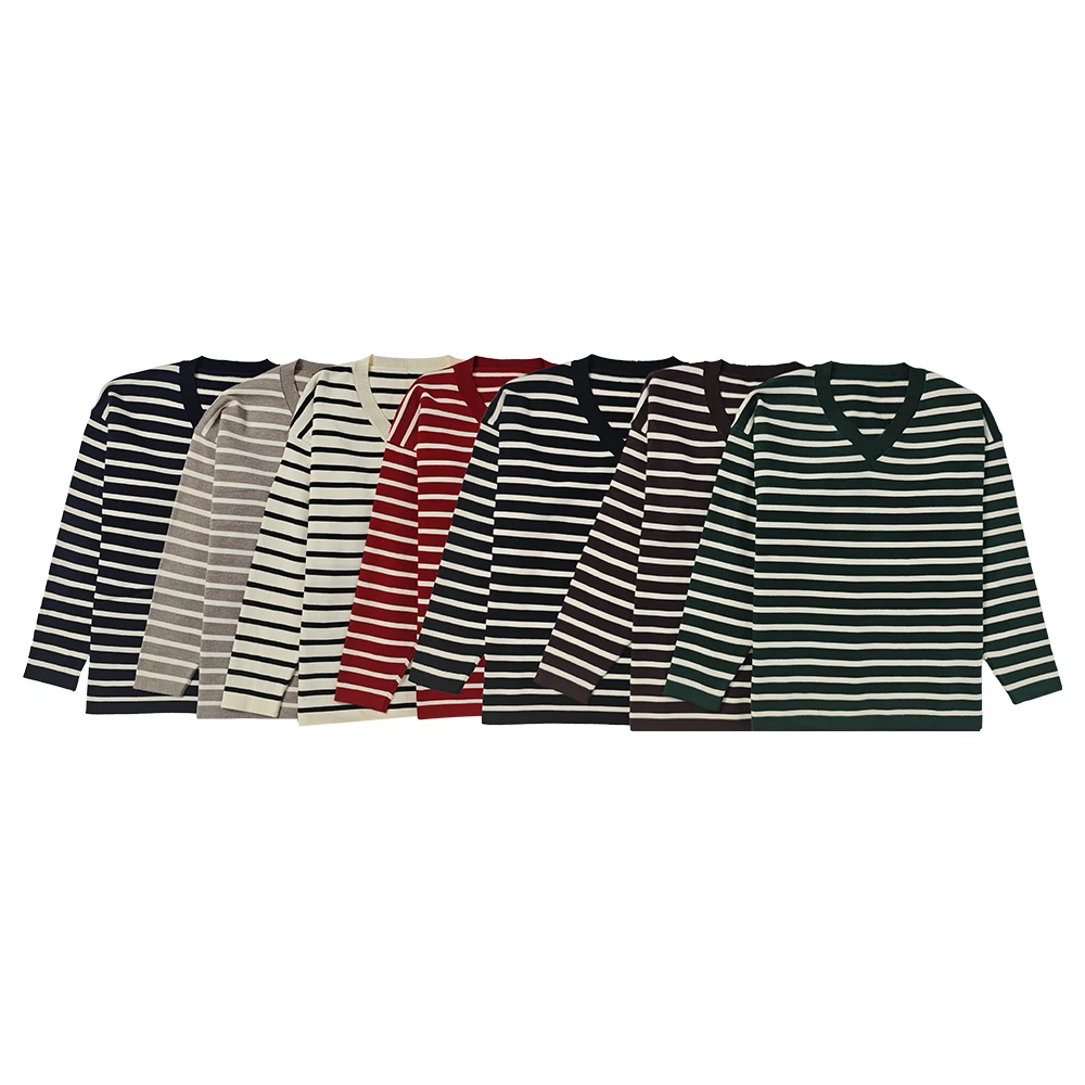 【COCO LESELY】条纹长袖立领街头风高级时尚卫衣#22-CX-0257