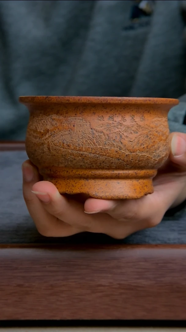 【闪购商品】紫砂花盆9.5*5.5内径紫砂花盆【长城】