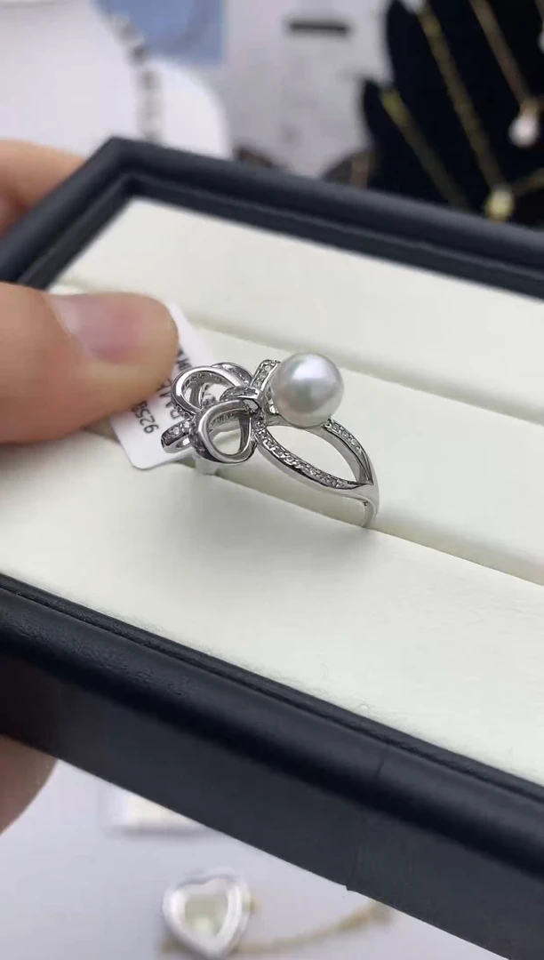 【闪购商品】海水珍珠戒指银S925镶嵌海水珍珠戒指