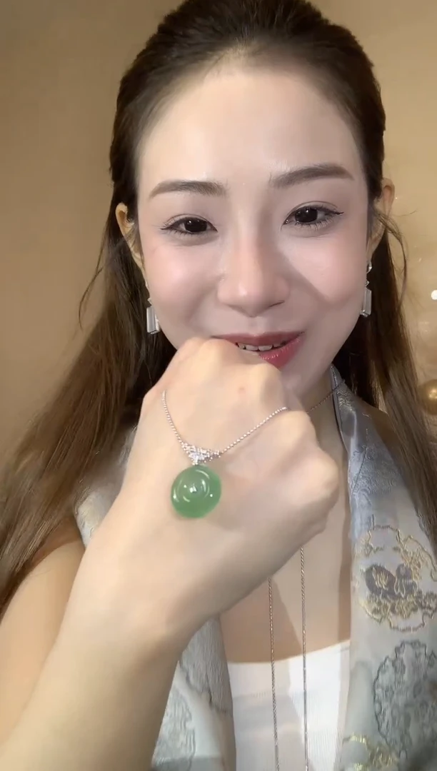 套链18K金镶嵌翡翠A40 不含链