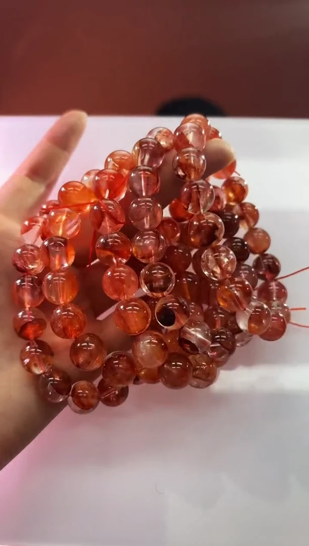 【闪购商品】水晶手串未镶嵌红胶花手串多样性发其一12mm+556