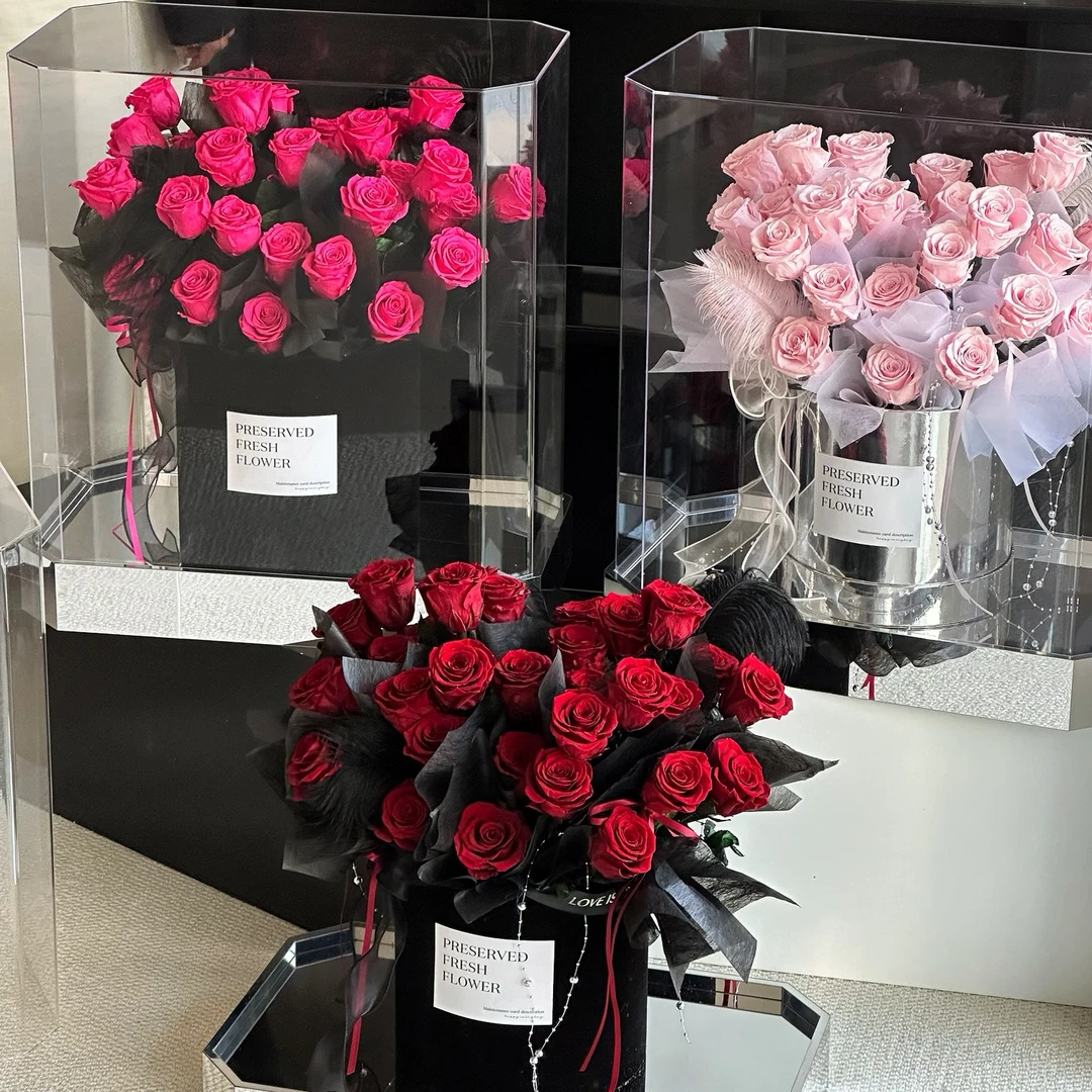 永生花33朵抱抱桶永生花花束送女朋友送女生生日礼物纪念日礼物