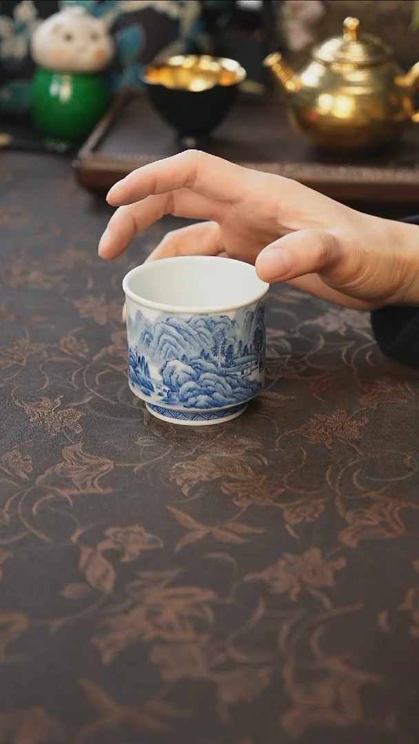 杯景德镇陶瓷杯碗柴烧多人