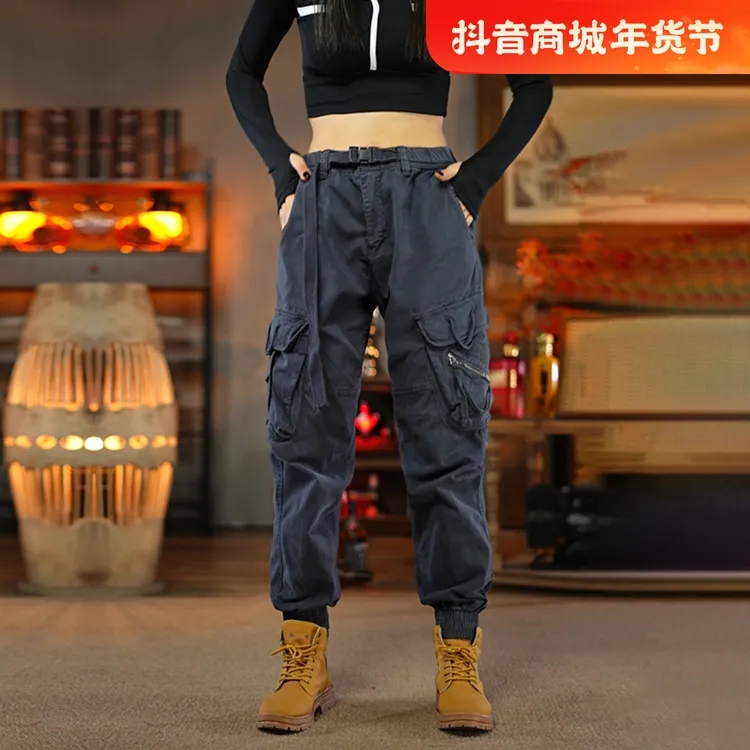 美式重磅工装裤子男士春秋宽松束脚哈伦2025新款春季潮牌休闲长裤