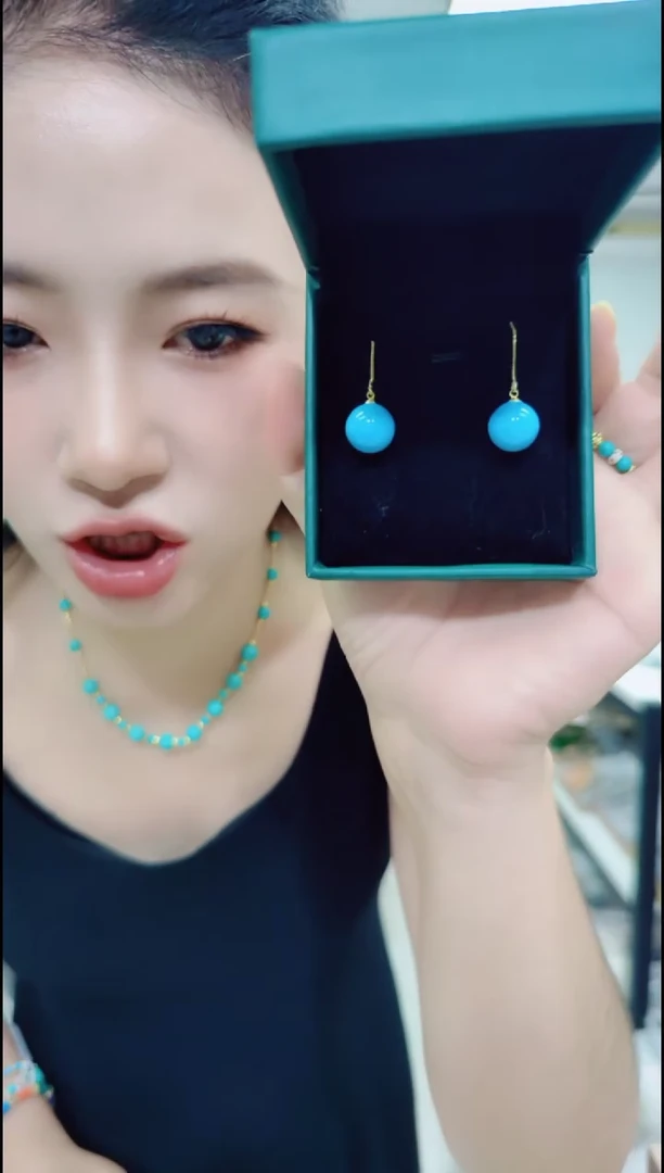 无非金属0673蓝美人耳坠一对